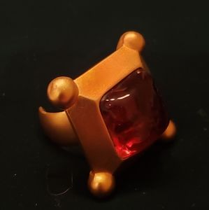 Rare vintage Karl Lagerfeld KL runway gripoix glass dome ring.